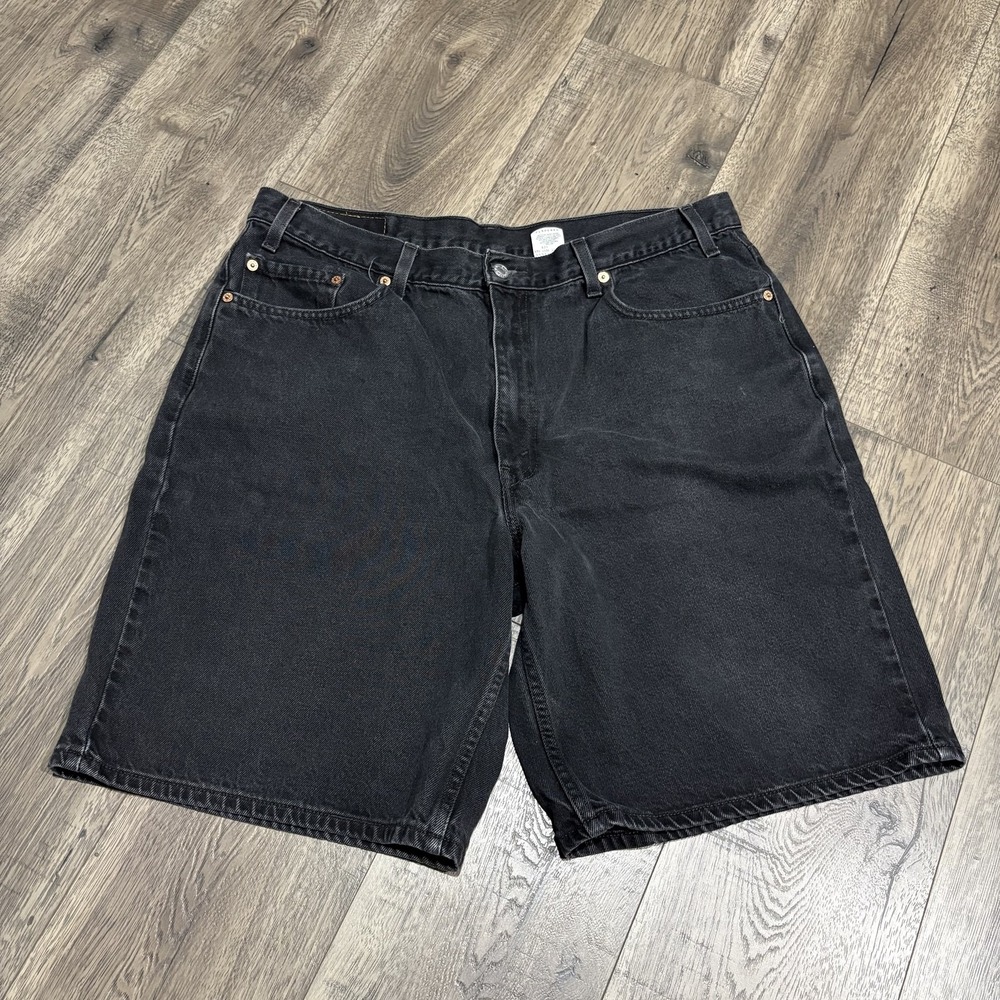 Vintage 2001 Levi's 550 Black Relaxed Fit Jean Shorts Mens Size 40